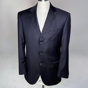 Luigi Bianchi Mantova All Virgin Wool Navy Blue Blazer